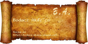 Bodacz Akács névjegykártya